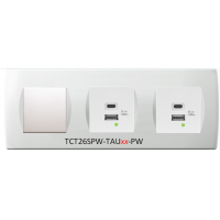 TEM SDA Contemporary Switched Double USB Socket- Fast Charge-21W - 4.2A